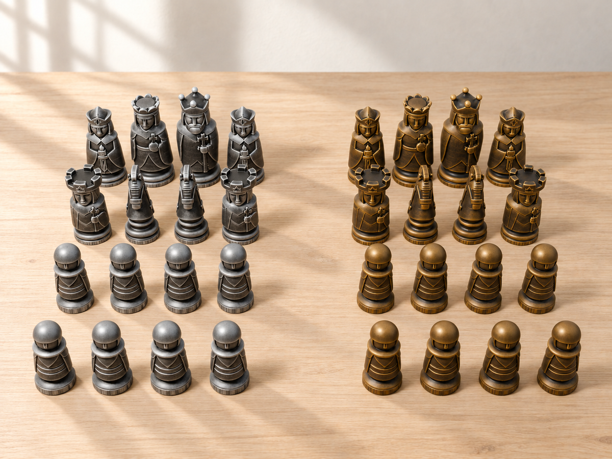 Medieval – Schachfigurenset mit 32 Figuren – Ansicht 1