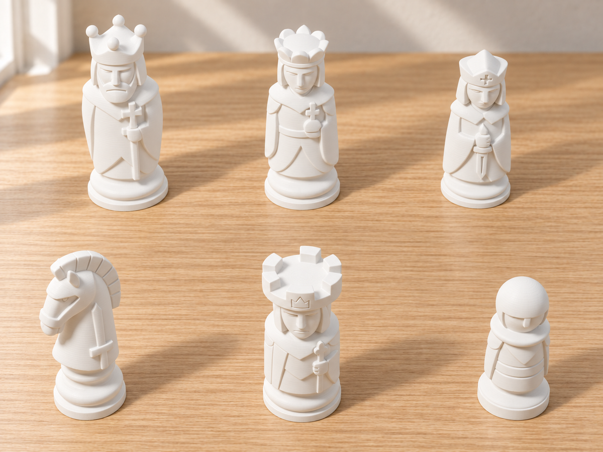 Medieval – Schachfigurenset mit 32 Figuren – Ansicht 2