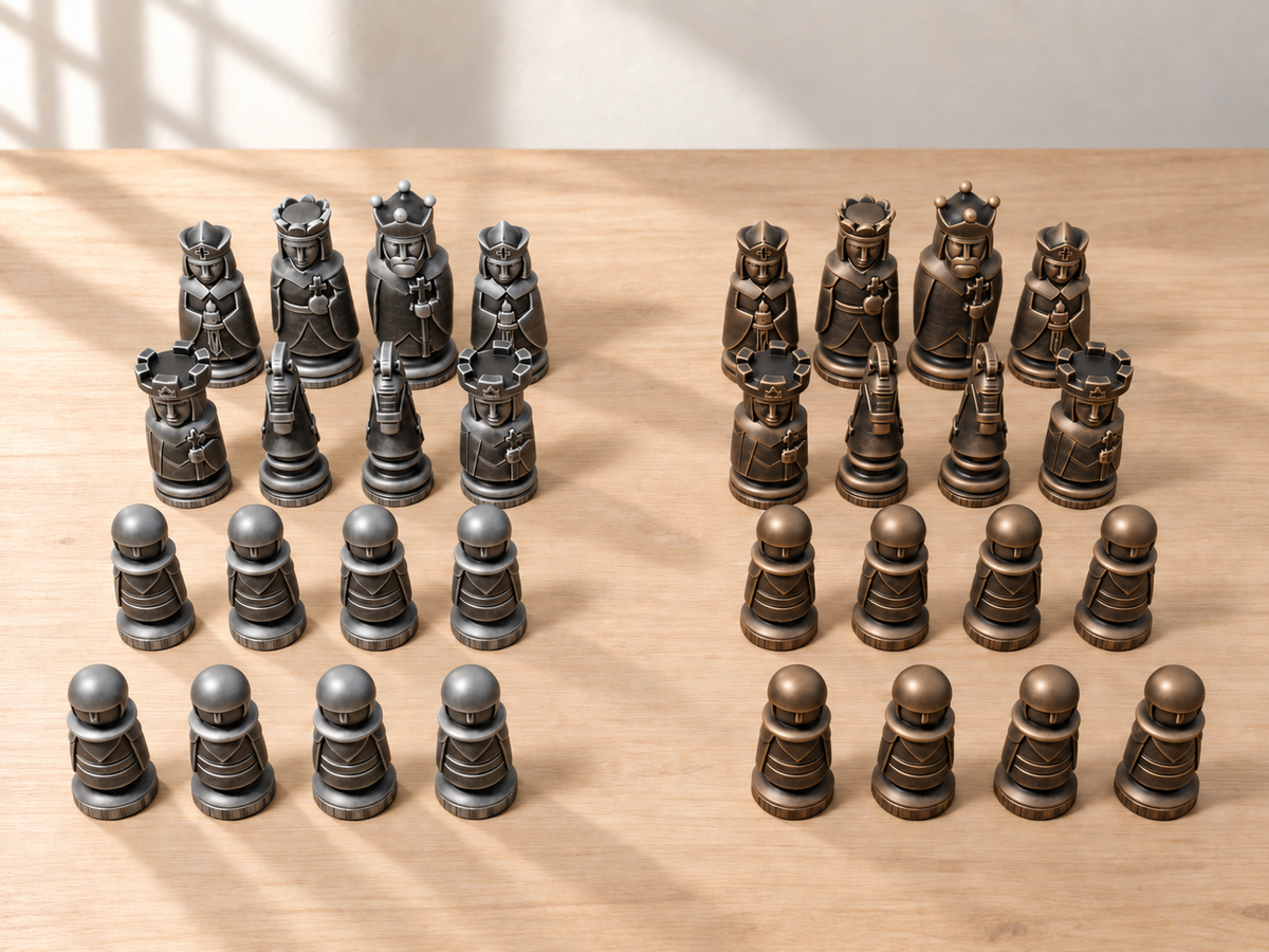 Medieval – Schachfigurenset mit 32 Figuren – Ansicht 3