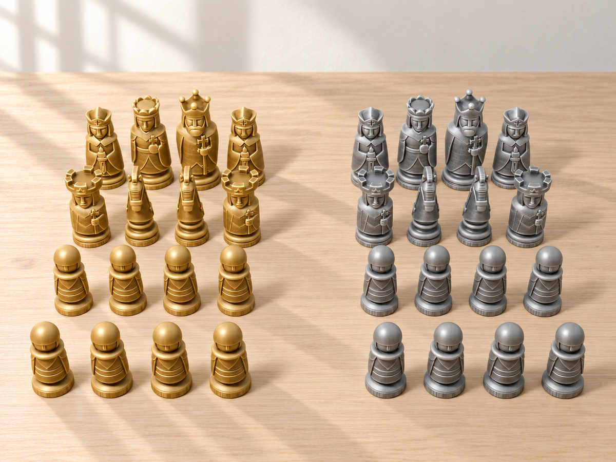Medieval – Schachfigurenset mit 32 Figuren – Ansicht 4