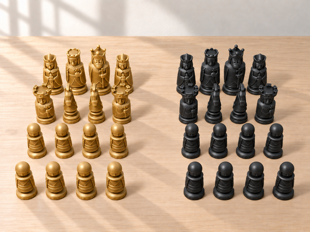 Medieval – Schachfigurenset mit 32 Figuren – Ansicht 5