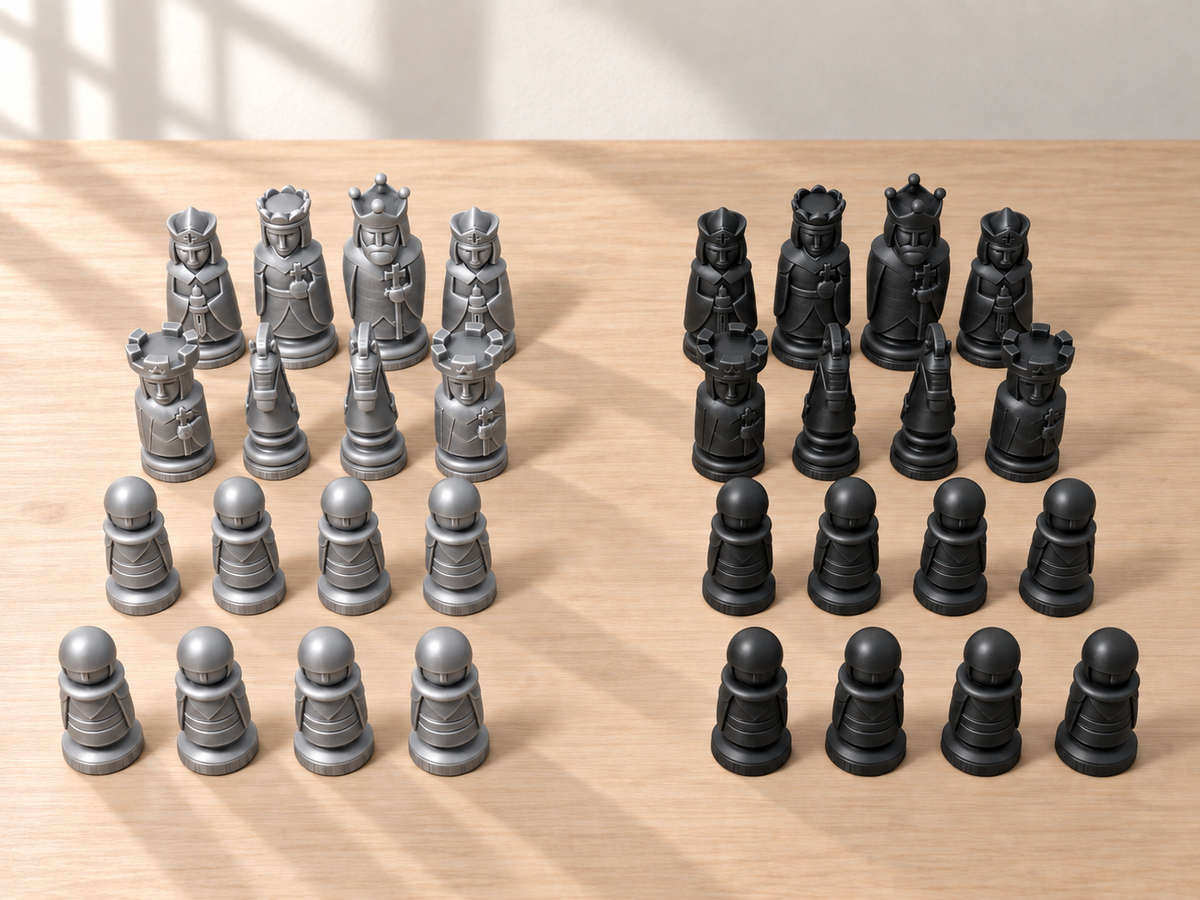 Medieval – Schachfigurenset mit 32 Figuren – Ansicht 8