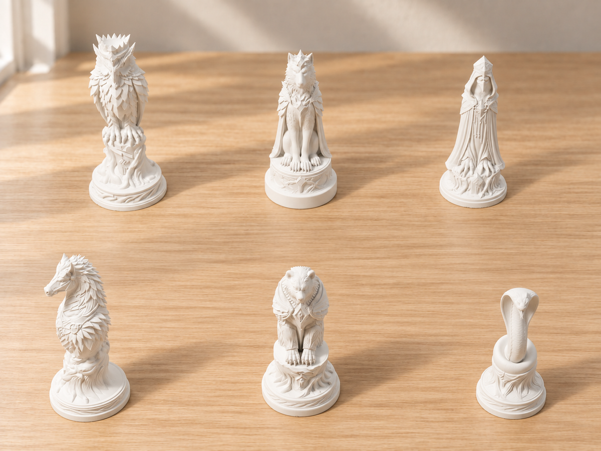 Deepwood – Schachfigurenset mit 32 Figuren – Ansicht 2