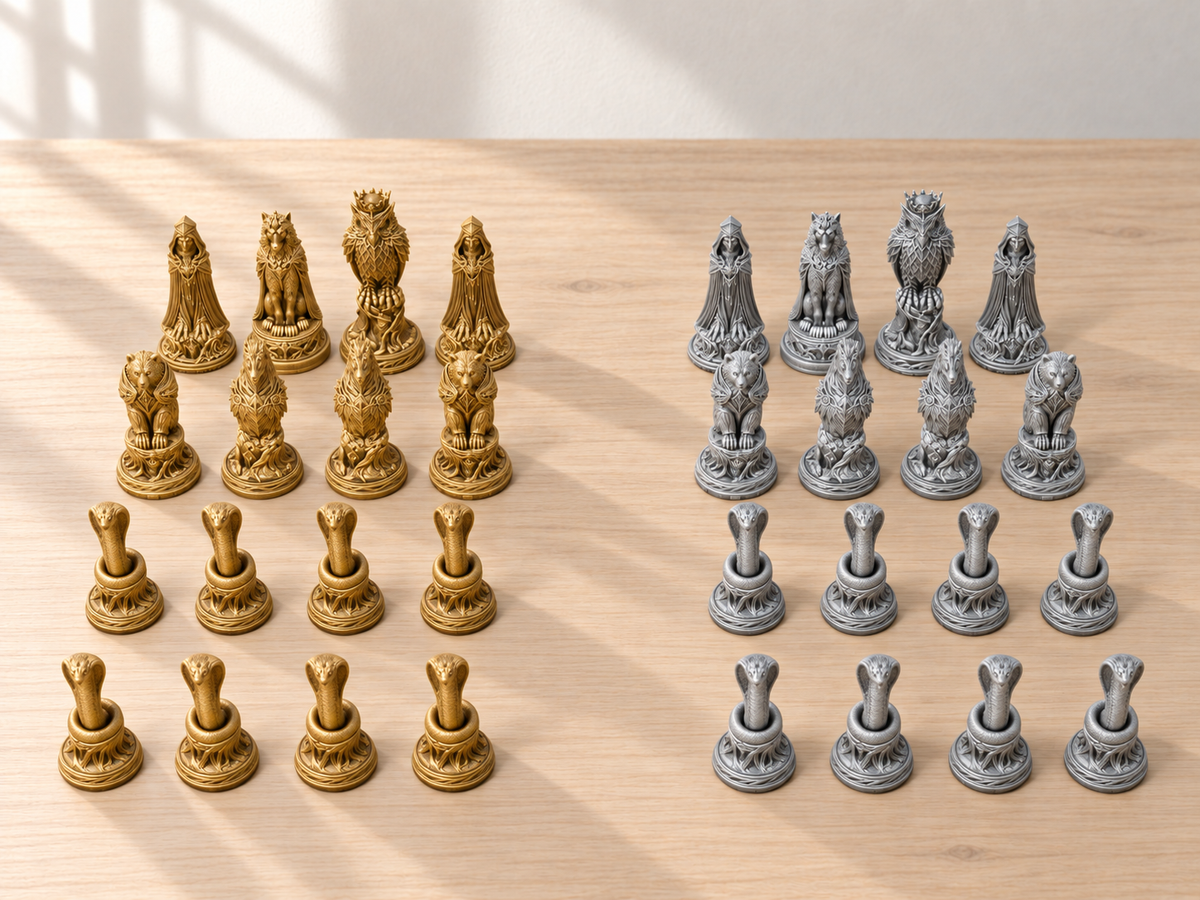 Deepwood – Schachfigurenset mit 32 Figuren – Ansicht 4