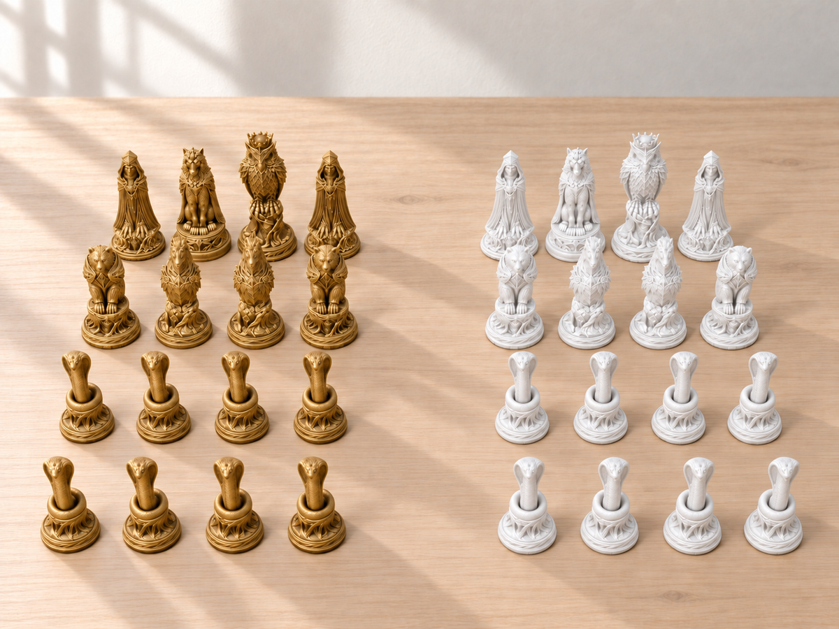 Deepwood – Schachfigurenset mit 32 Figuren – Ansicht 6