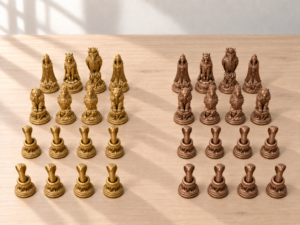 Deepwood – Schachfigurenset mit 32 Figuren – Ansicht 7