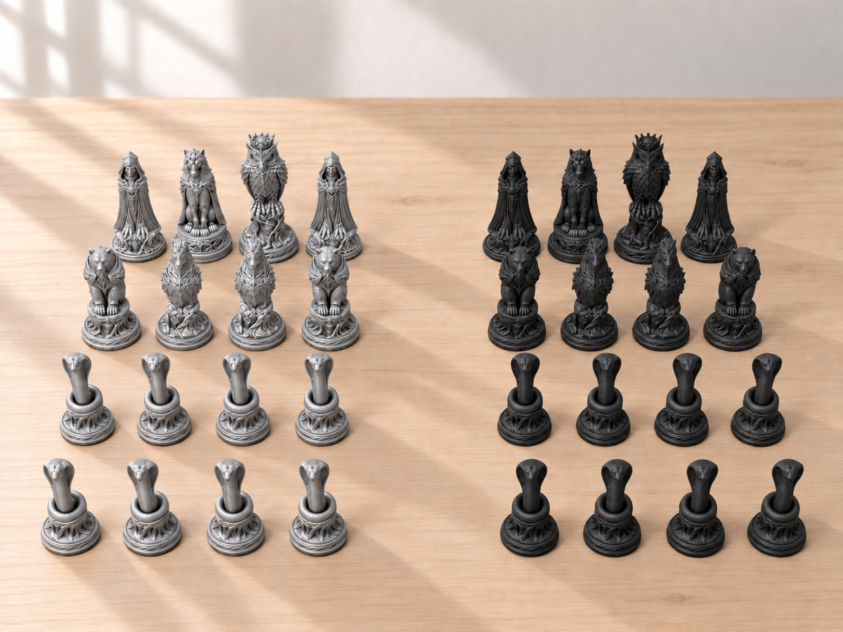 Deepwood – Schachfigurenset mit 32 Figuren – Ansicht 8