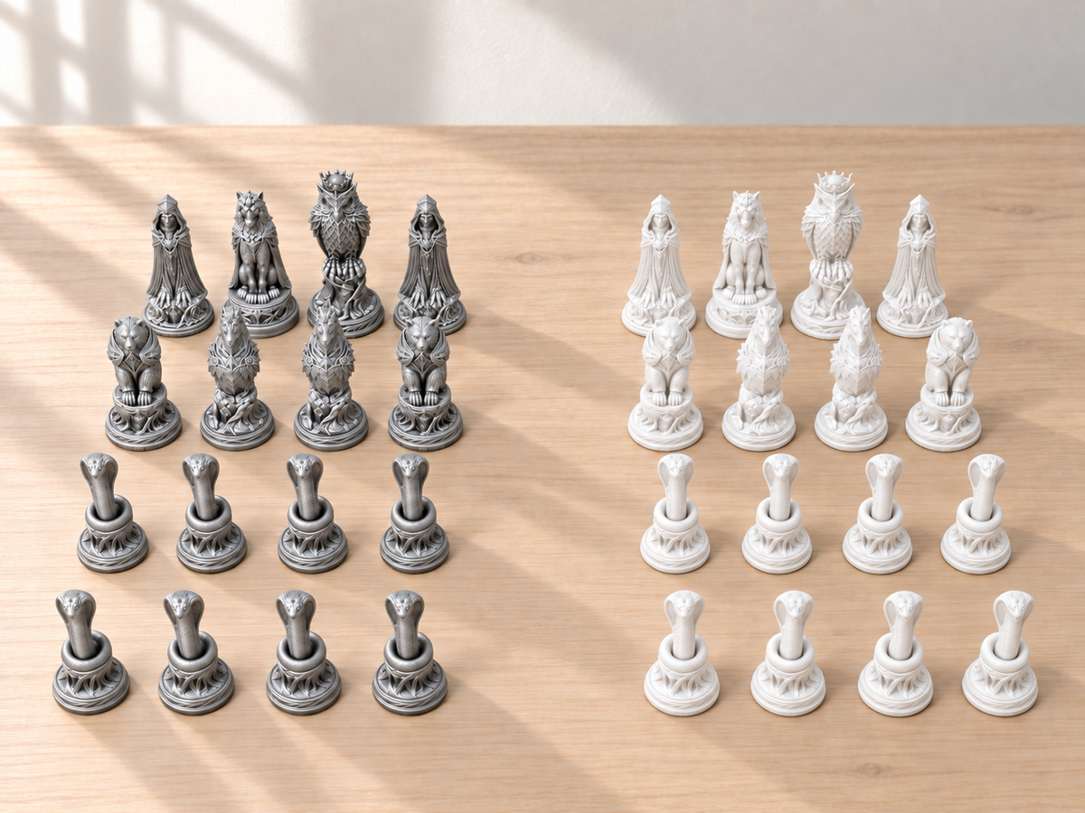Deepwood – Schachfigurenset mit 32 Figuren – Ansicht 9