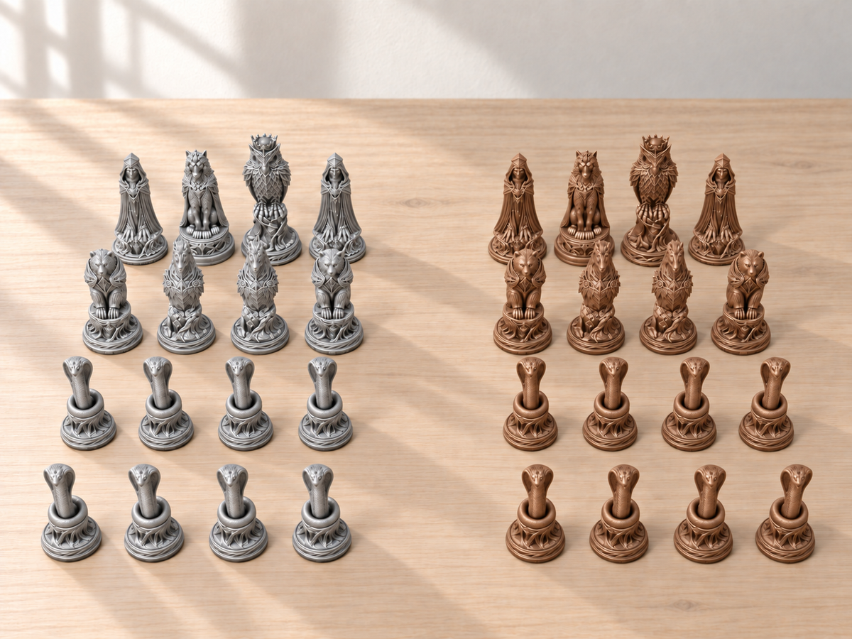 Deepwood – Schachfigurenset mit 32 Figuren – Ansicht 10