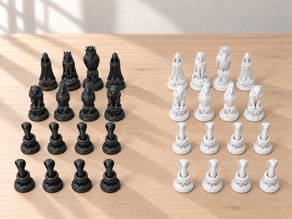 Deepwood – Schachfigurenset mit 32 Figuren – Ansicht 11