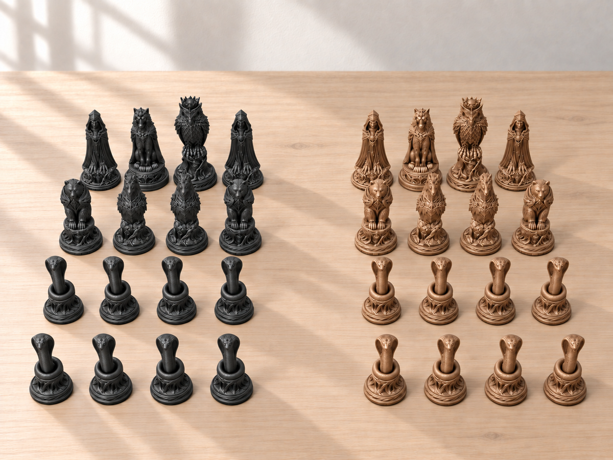 Deepwood – Schachfigurenset mit 32 Figuren – Ansicht 12
