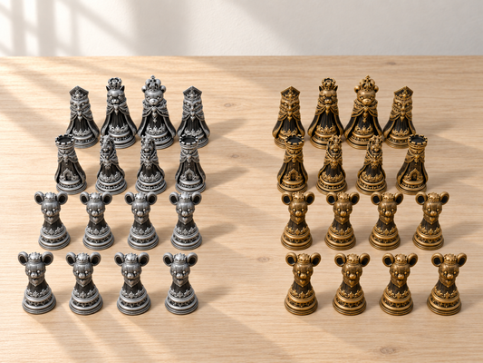 Plush Royale – Schachfigurenset mit 32 Figuren – Ansicht 1