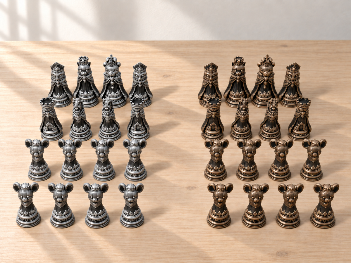 Plush Royale – Schachfigurenset mit 32 Figuren – Ansicht 3