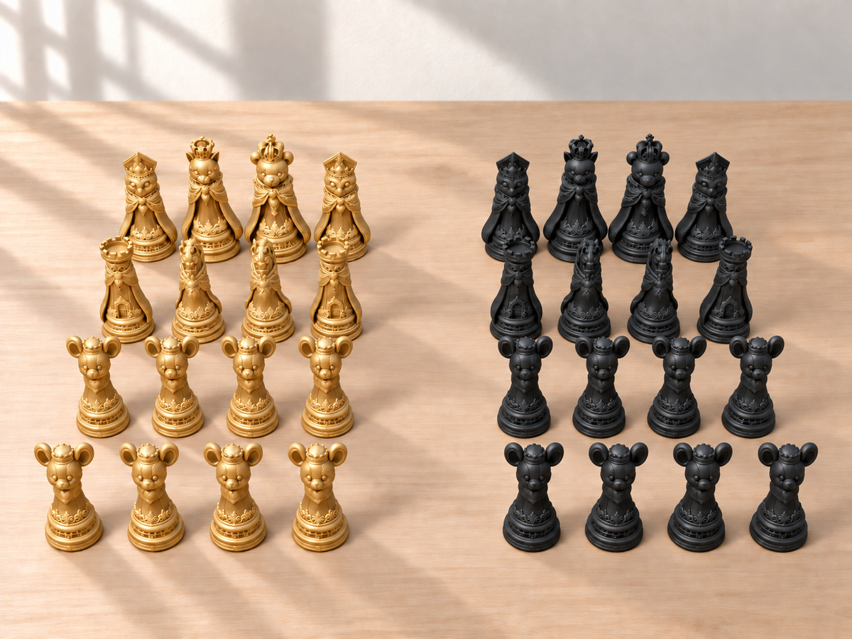Plush Royale – Schachfigurenset mit 32 Figuren – Ansicht 5