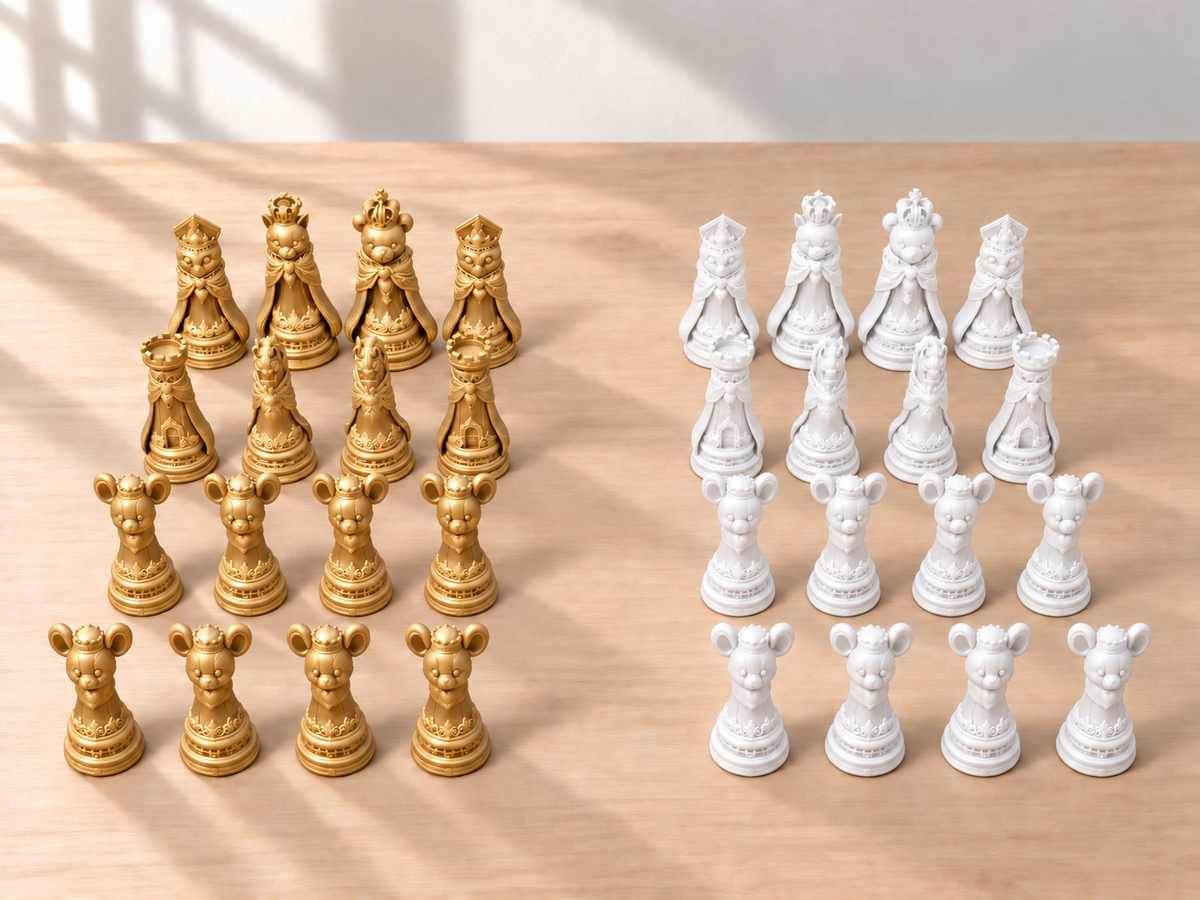 Plush Royale – Schachfigurenset mit 32 Figuren – Ansicht 6