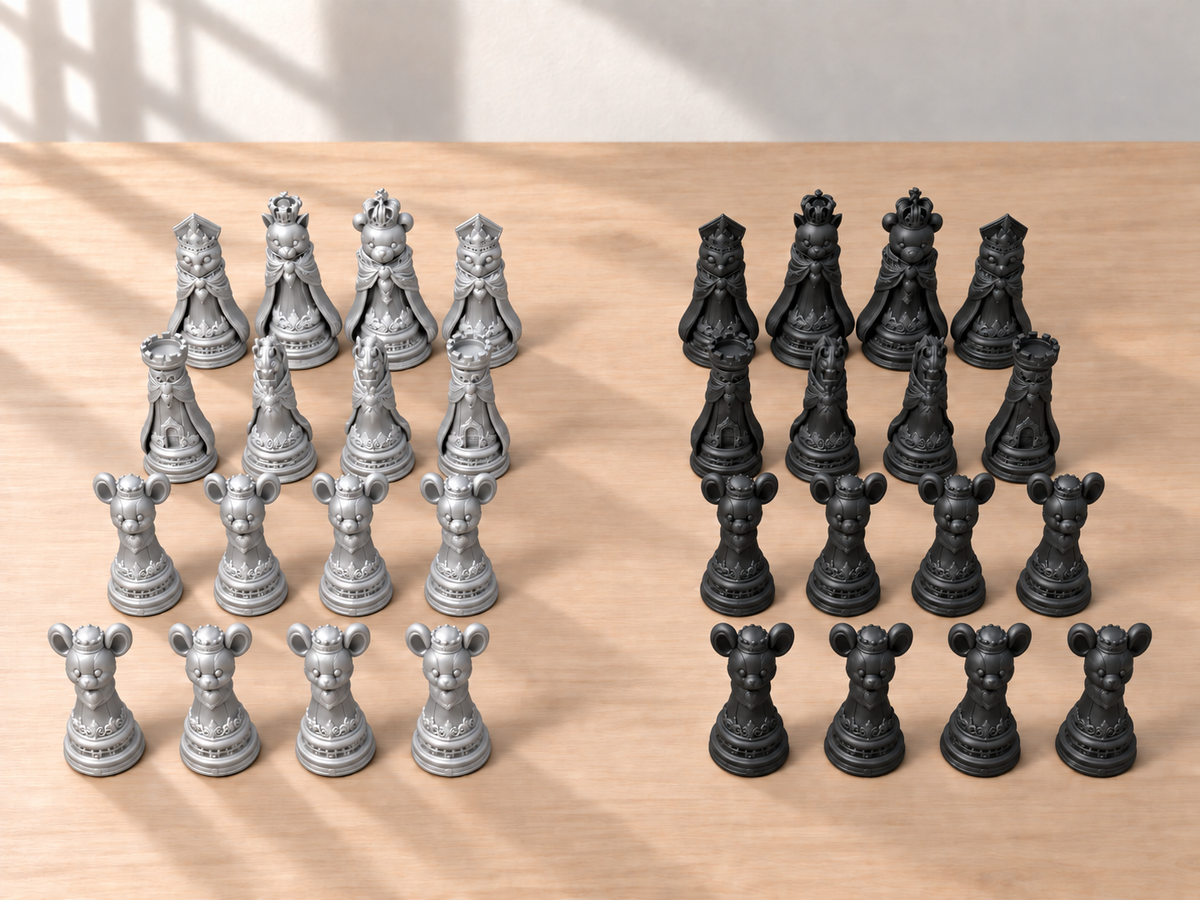 Plush Royale – Schachfigurenset mit 32 Figuren – Ansicht 8