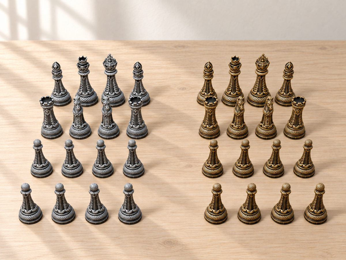 Braided Realm – Schachfigurenset mit 32 Figuren – Ansicht 1