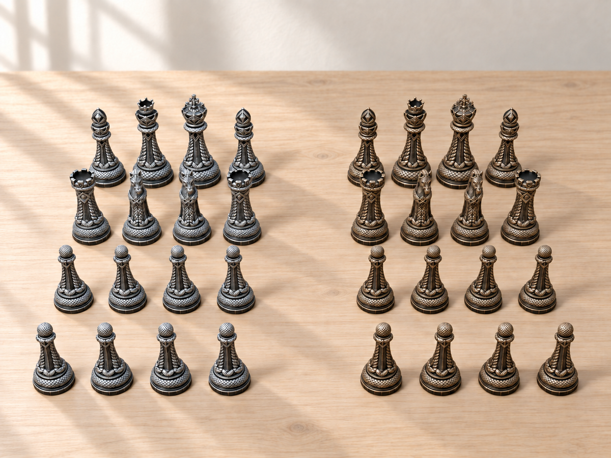 Braided Realm – Schachfigurenset mit 32 Figuren – Ansicht 3
