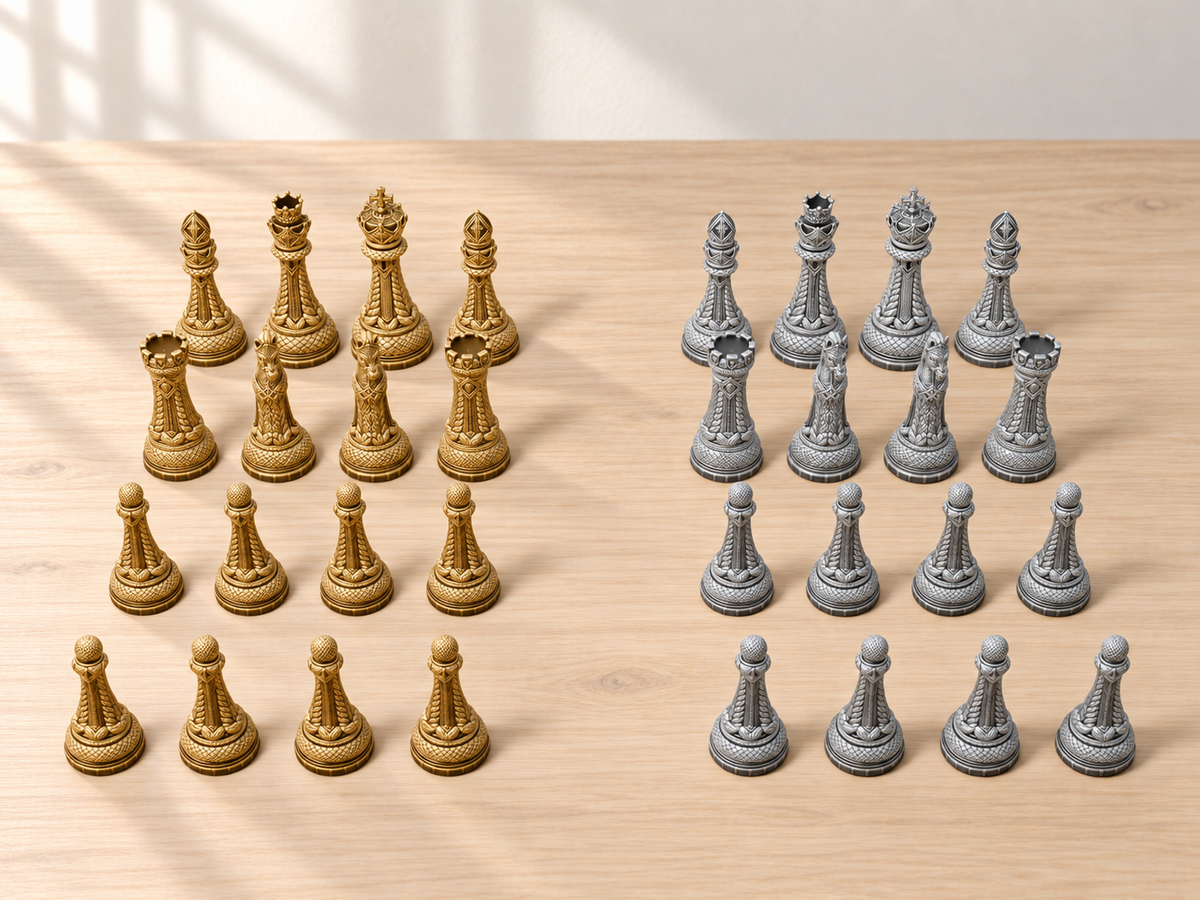 Braided Realm – Schachfigurenset mit 32 Figuren – Ansicht 4