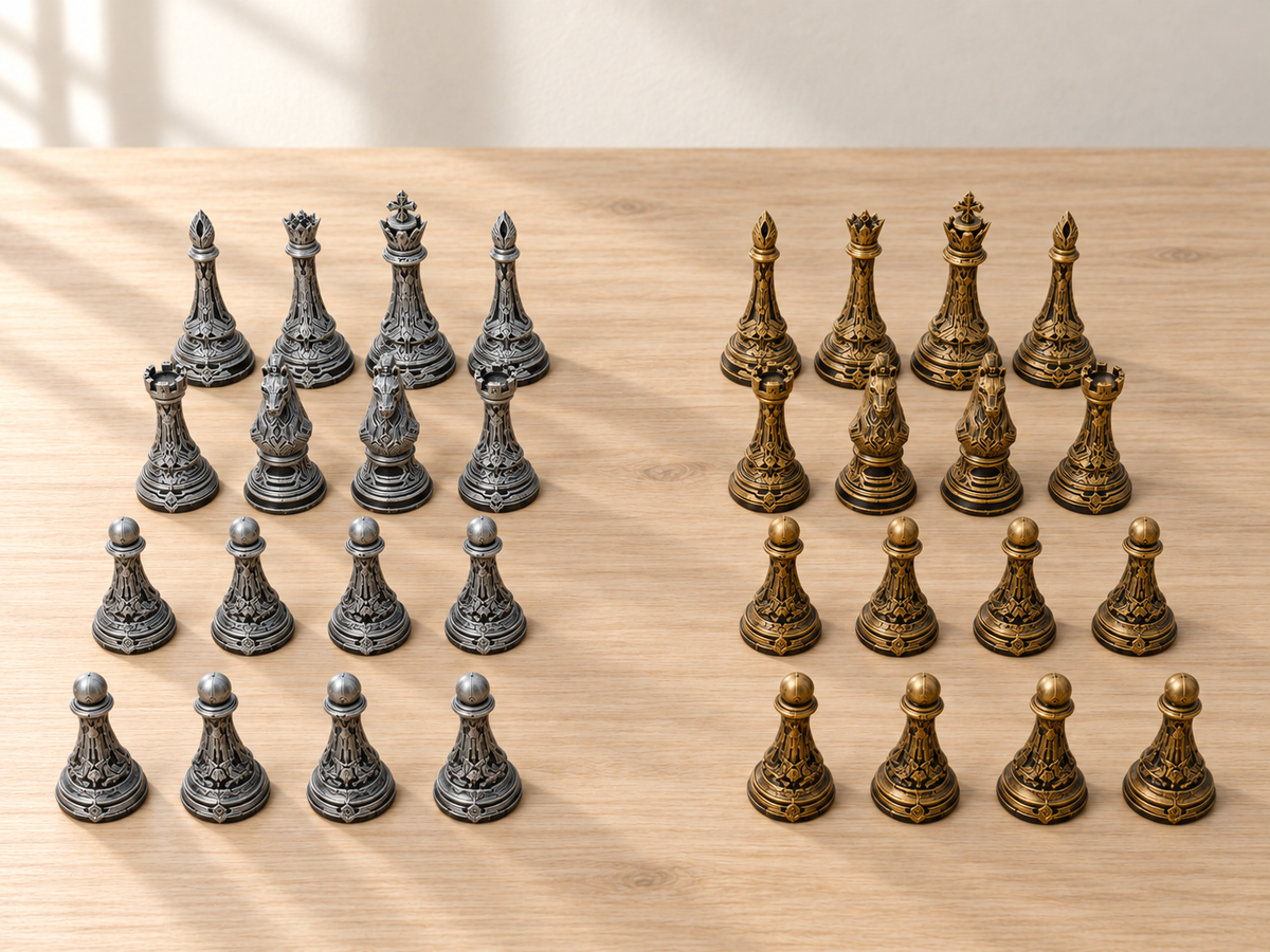 Aetheris Protocol – Schachfigurenset mit 32 Figuren – Ansicht 1