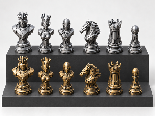 Cyber 4.0 – Schachfigurenset mit 32 Figuren – Ansicht 1