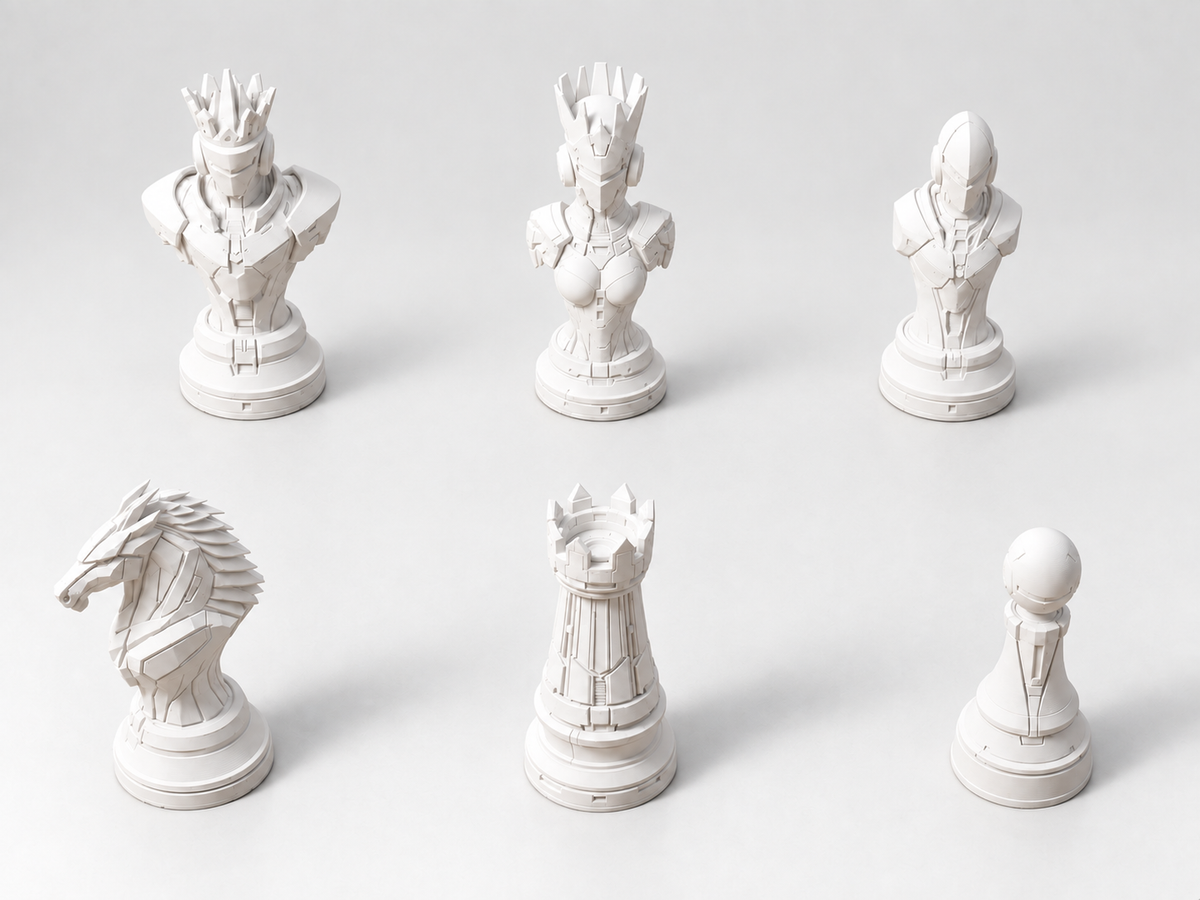 Cyber 4.0 – Schachfigurenset mit 32 Figuren – Ansicht 2