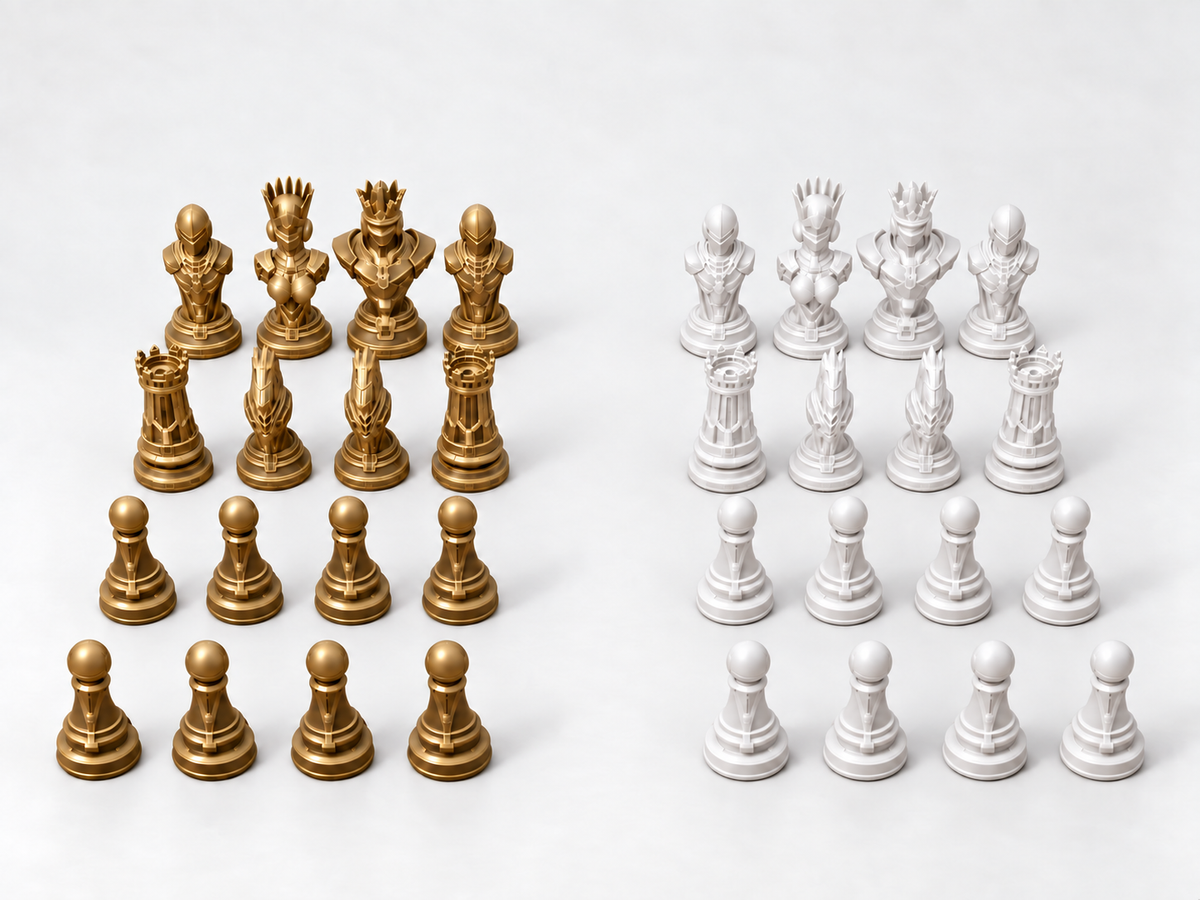 Cyber 4.0 – Schachfigurenset mit 32 Figuren – Ansicht 6