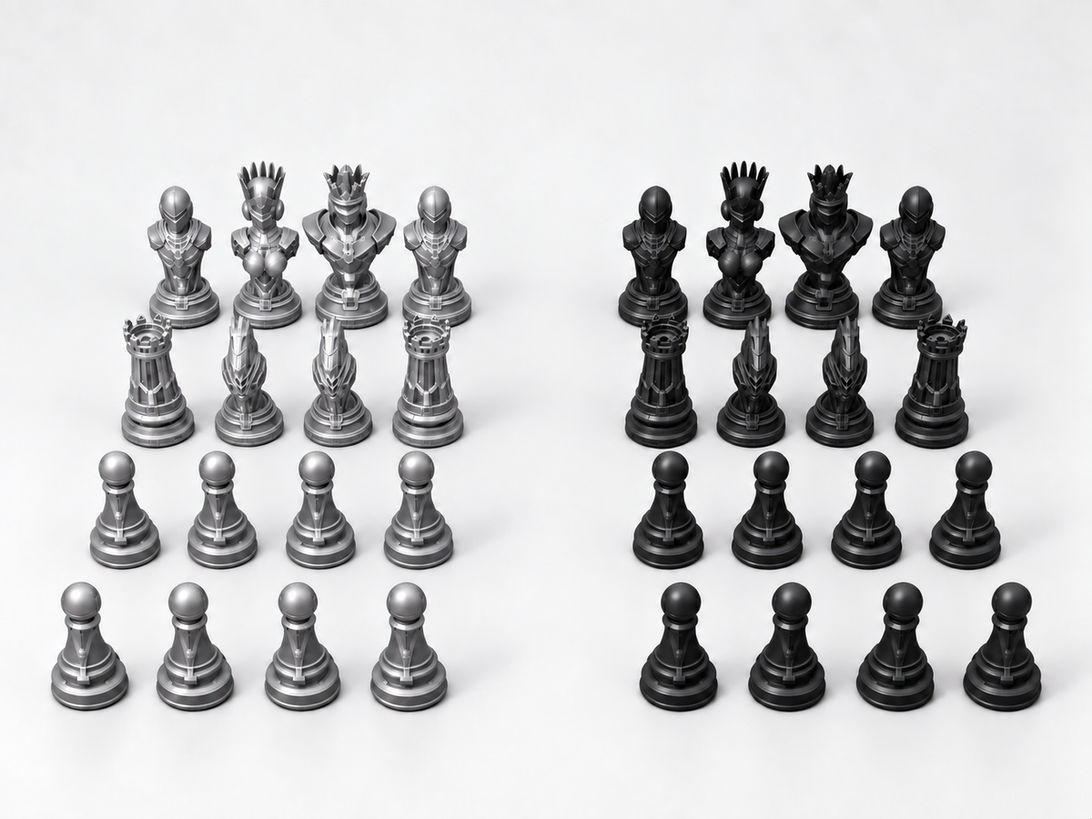 Cyber 4.0 – Schachfigurenset mit 32 Figuren – Ansicht 8