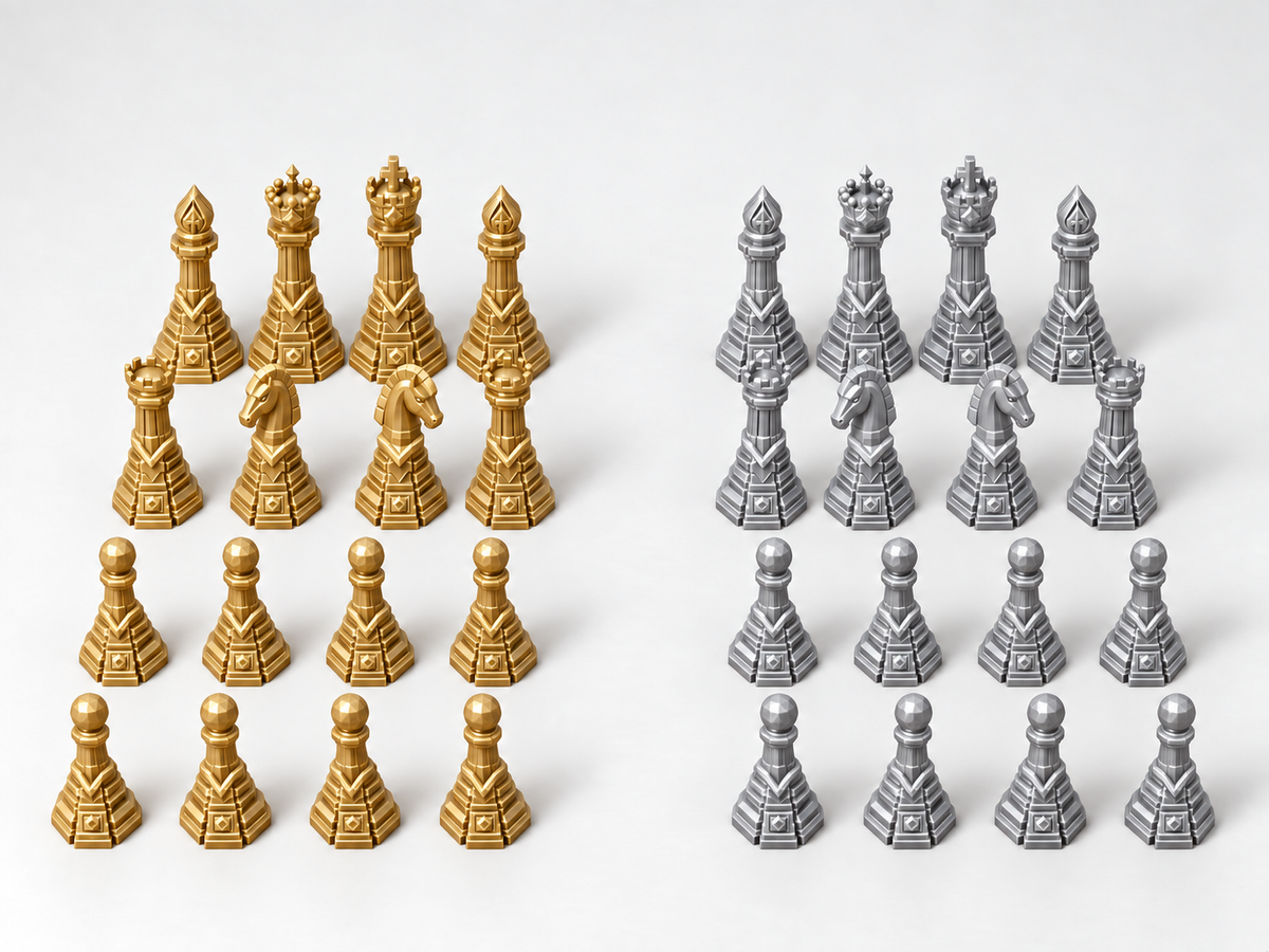 The Gilded Monolith Sovereignty – 32 Schachfiguren – Ansicht 4