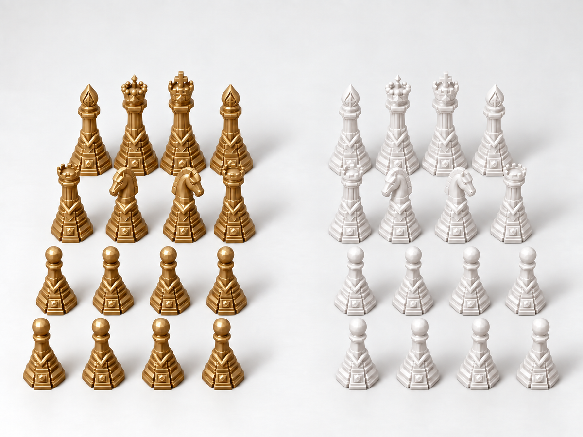 The Gilded Monolith Sovereignty – 32 Schachfiguren – Ansicht 6