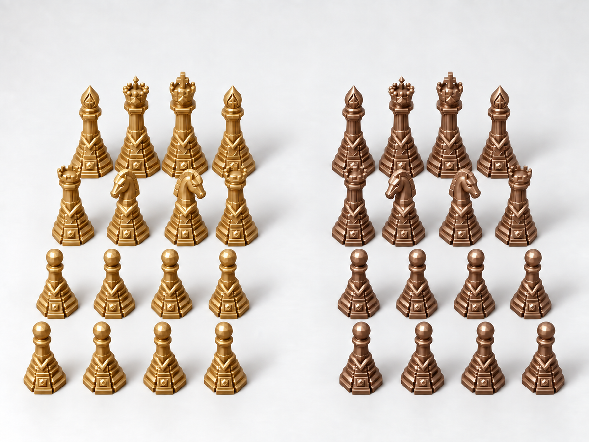 The Gilded Monolith Sovereignty – 32 Schachfiguren – Ansicht 7
