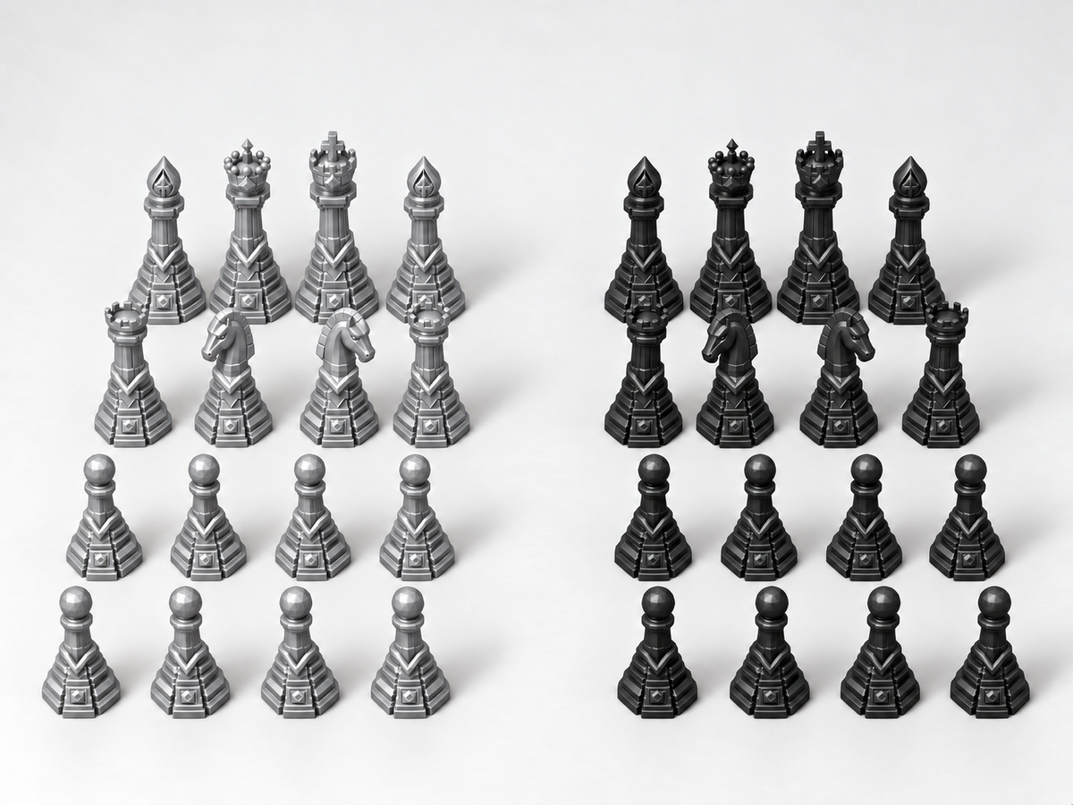 The Gilded Monolith Sovereignty – 32 Schachfiguren – Ansicht 8