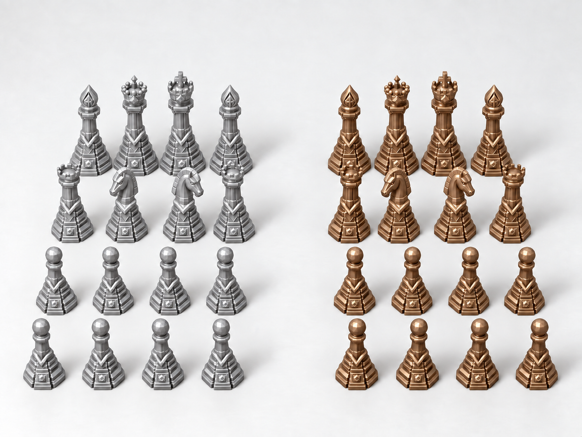 The Gilded Monolith Sovereignty – 32 Schachfiguren – Ansicht 10