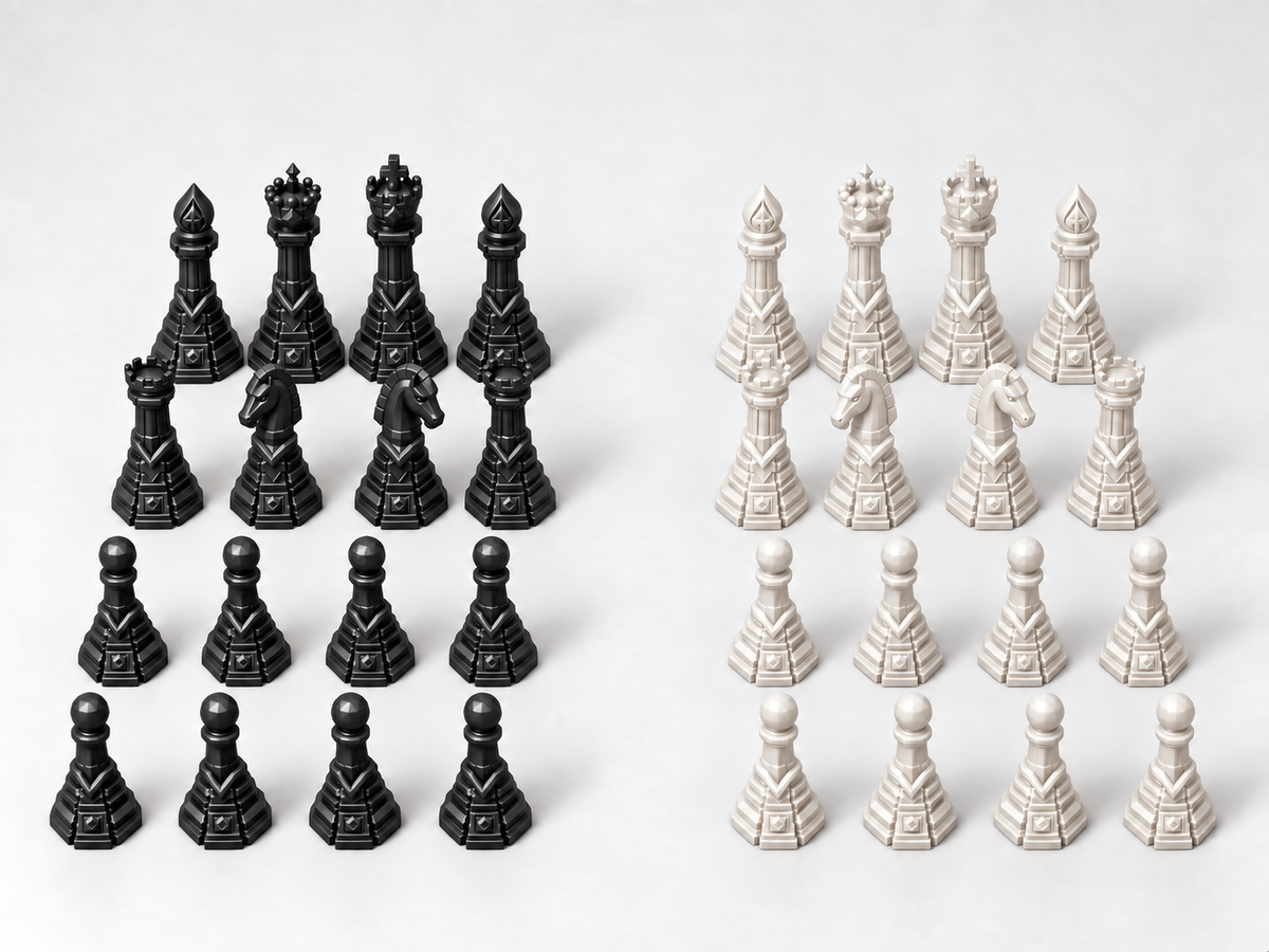 The Gilded Monolith Sovereignty – 32 Schachfiguren – Ansicht 11