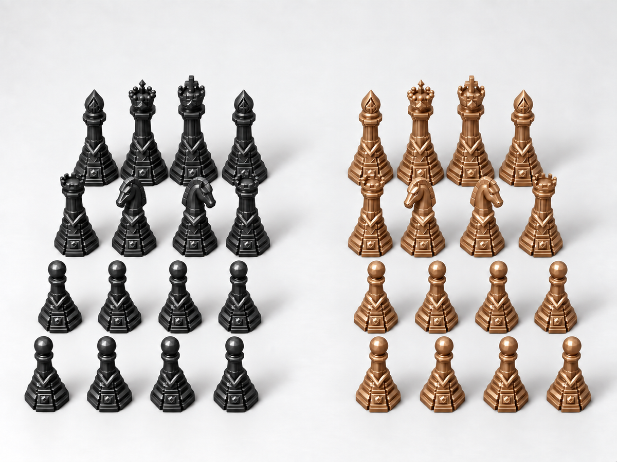 The Gilded Monolith Sovereignty – 32 Schachfiguren – Ansicht 12