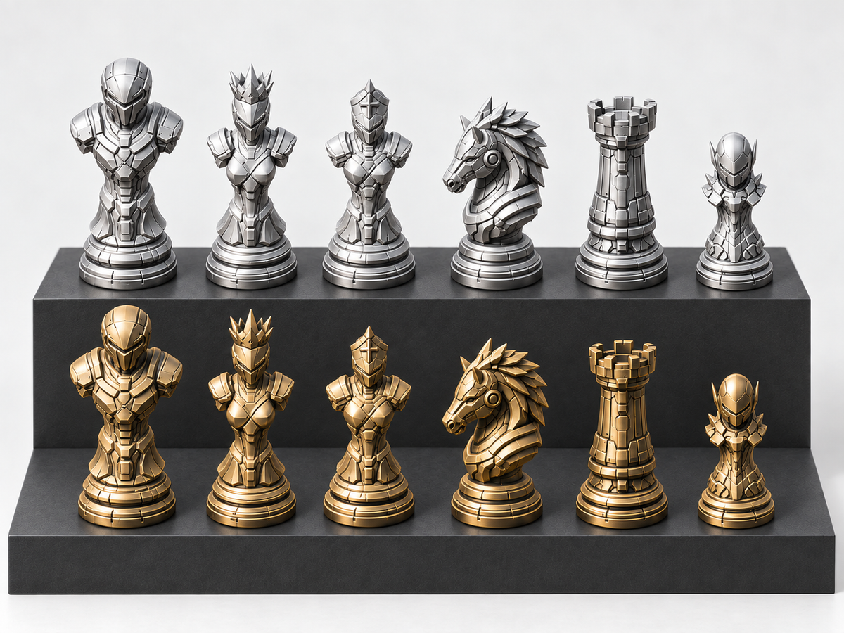 Red Nexus – Schachfigurenset mit 32 Figuren – Ansicht 1