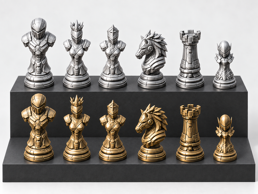 Red Nexus – Schachfigurenset mit 32 Figuren – Ansicht 1