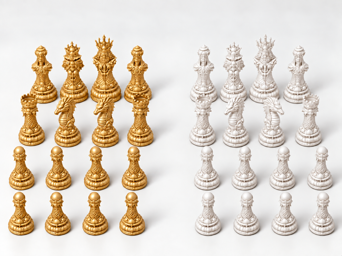 Deepwater Dynasty – Schachfigurenset mit 32 Figuren – Ansicht 6