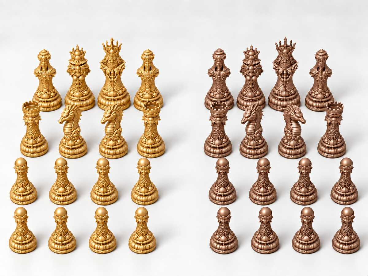 Deepwater Dynasty – Schachfigurenset mit 32 Figuren – Ansicht 7