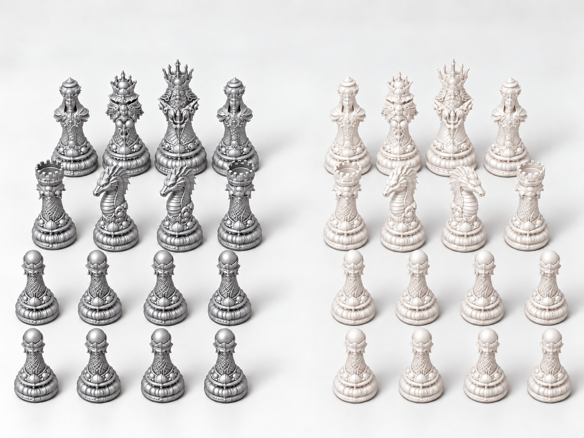 Deepwater Dynasty – Schachfigurenset mit 32 Figuren – Ansicht 9