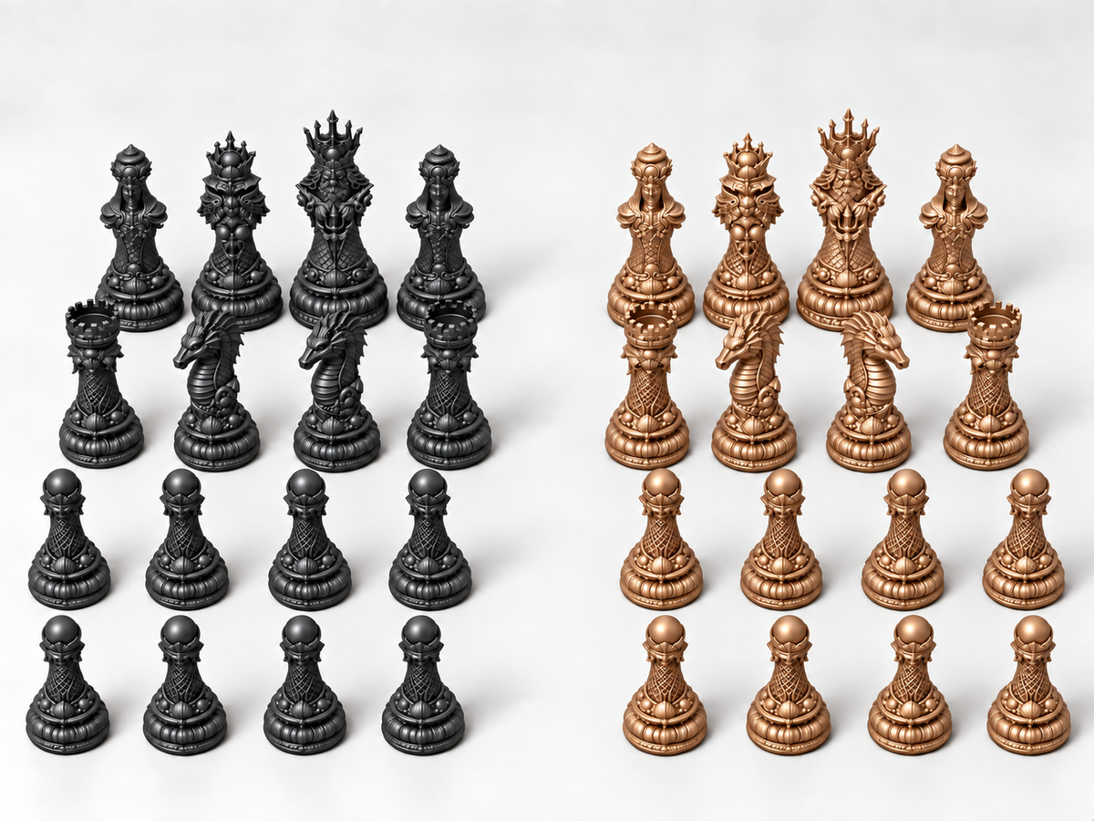Deepwater Dynasty – Schachfigurenset mit 32 Figuren – Ansicht 12