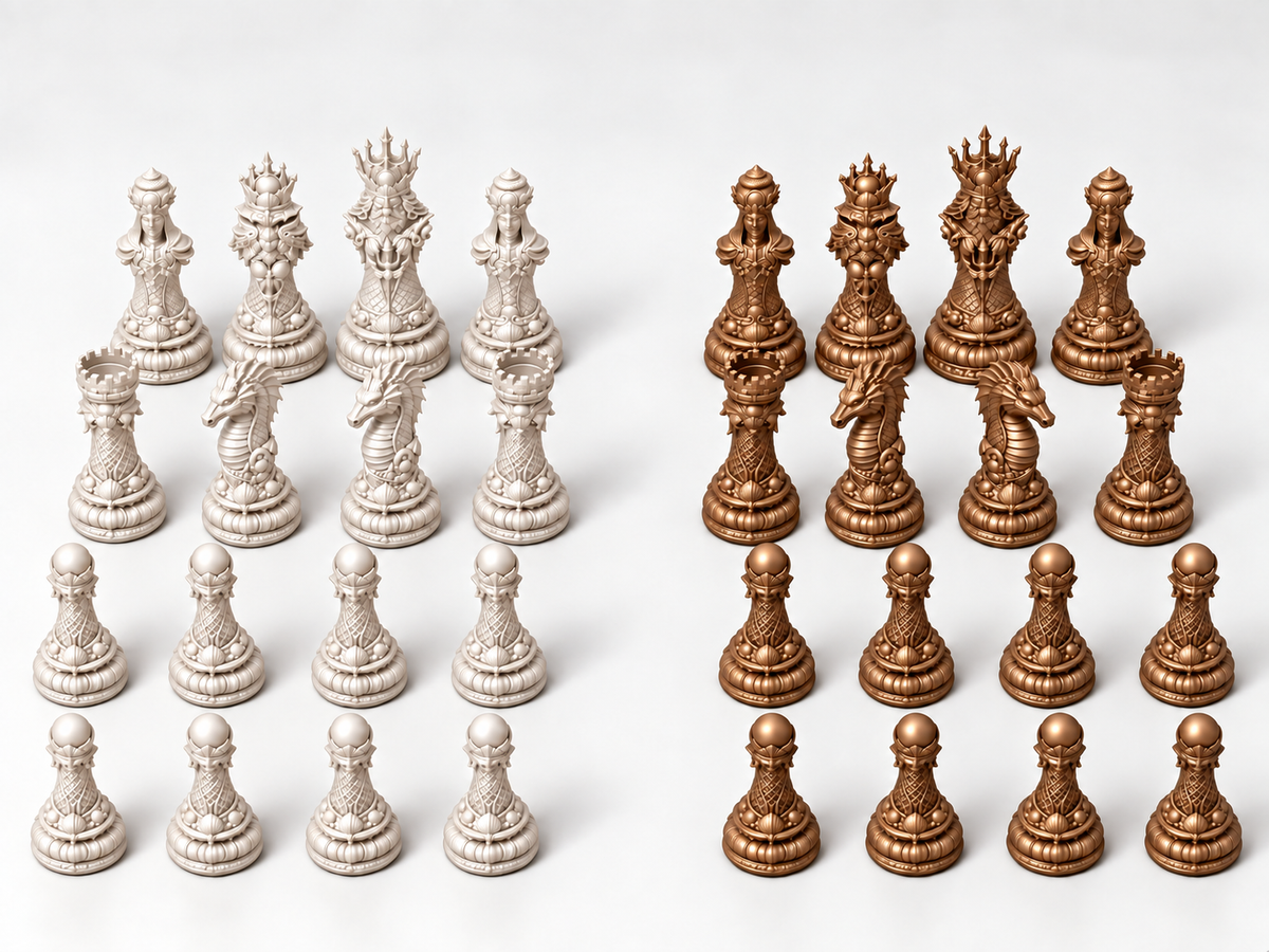 Deepwater Dynasty – Schachfigurenset mit 32 Figuren – Ansicht 13