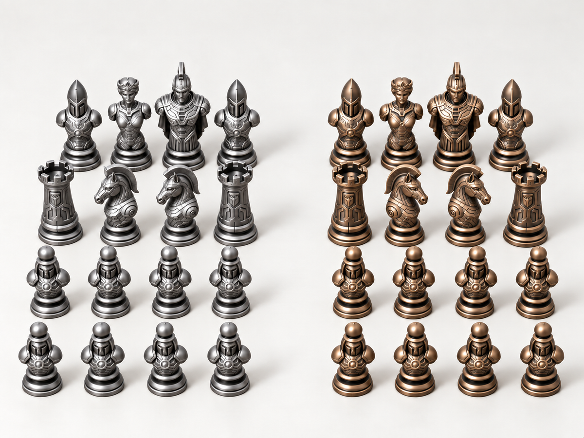 Mythos Mechanica – Schachfigurenset mit 32 Figuren – Ansicht 3