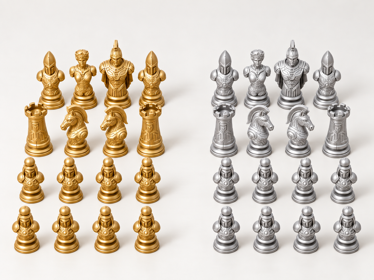 Mythos Mechanica – Schachfigurenset mit 32 Figuren – Ansicht 4