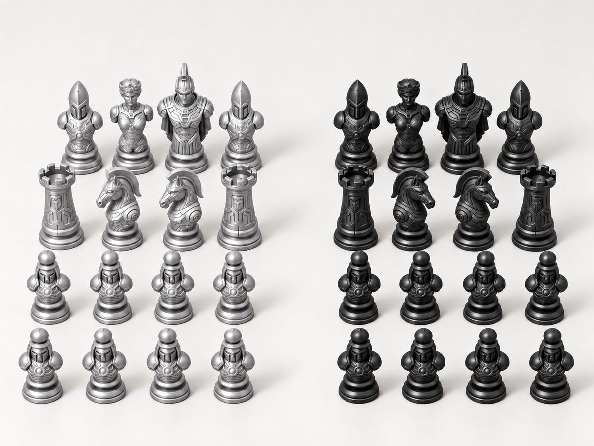 Mythos Mechanica – Schachfigurenset mit 32 Figuren – Ansicht 8