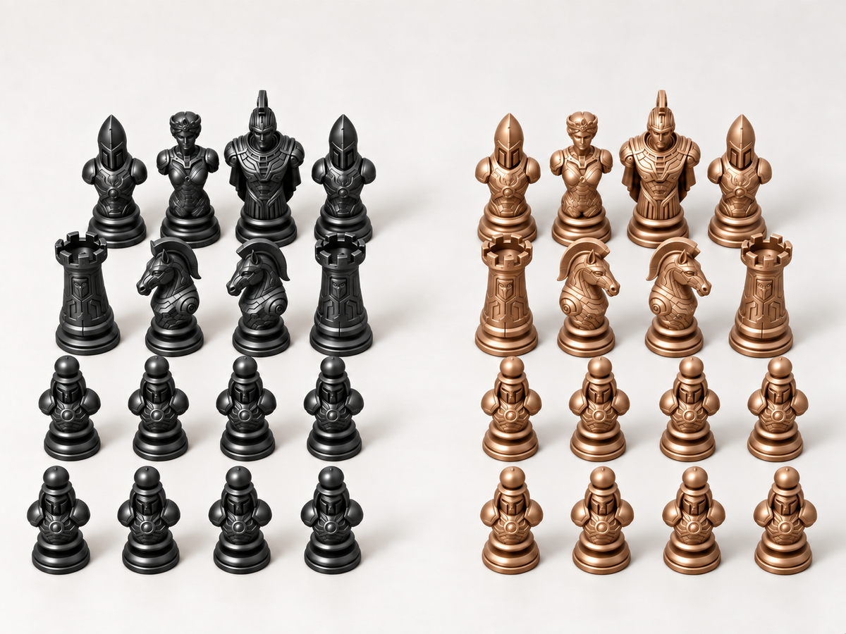 Mythos Mechanica – Schachfigurenset mit 32 Figuren – Ansicht 12