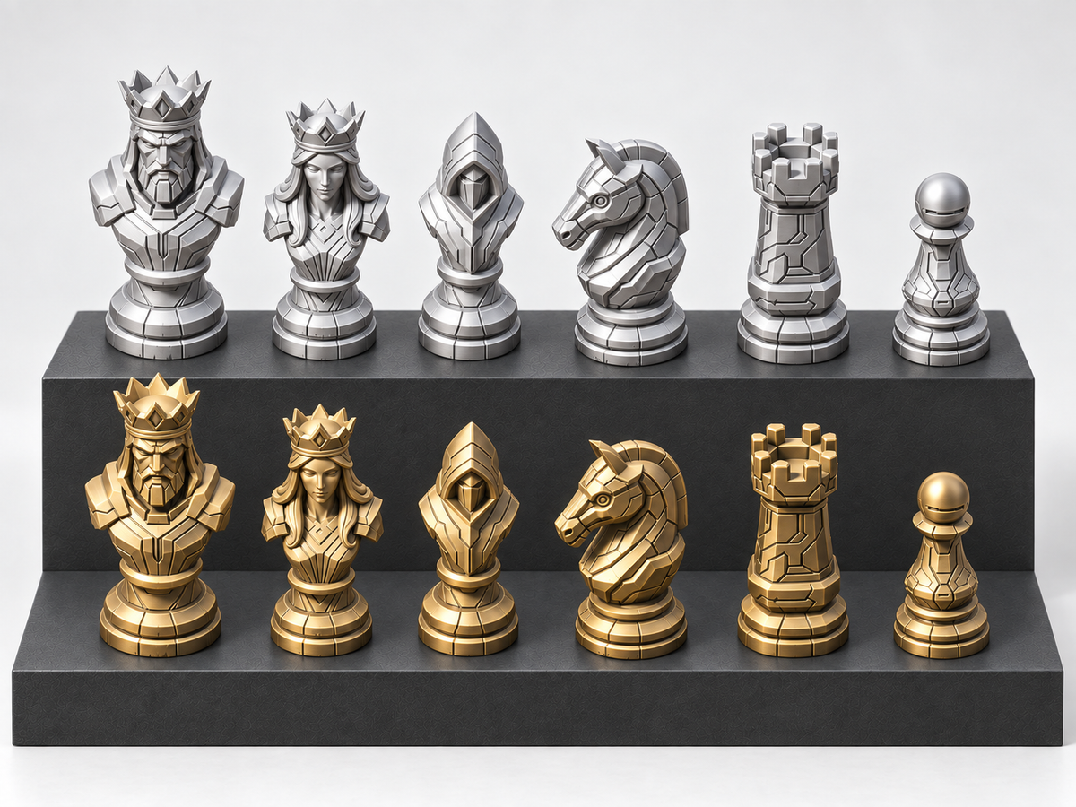Eternium – Schachfigurenset mit 32 Figuren – Ansicht 1