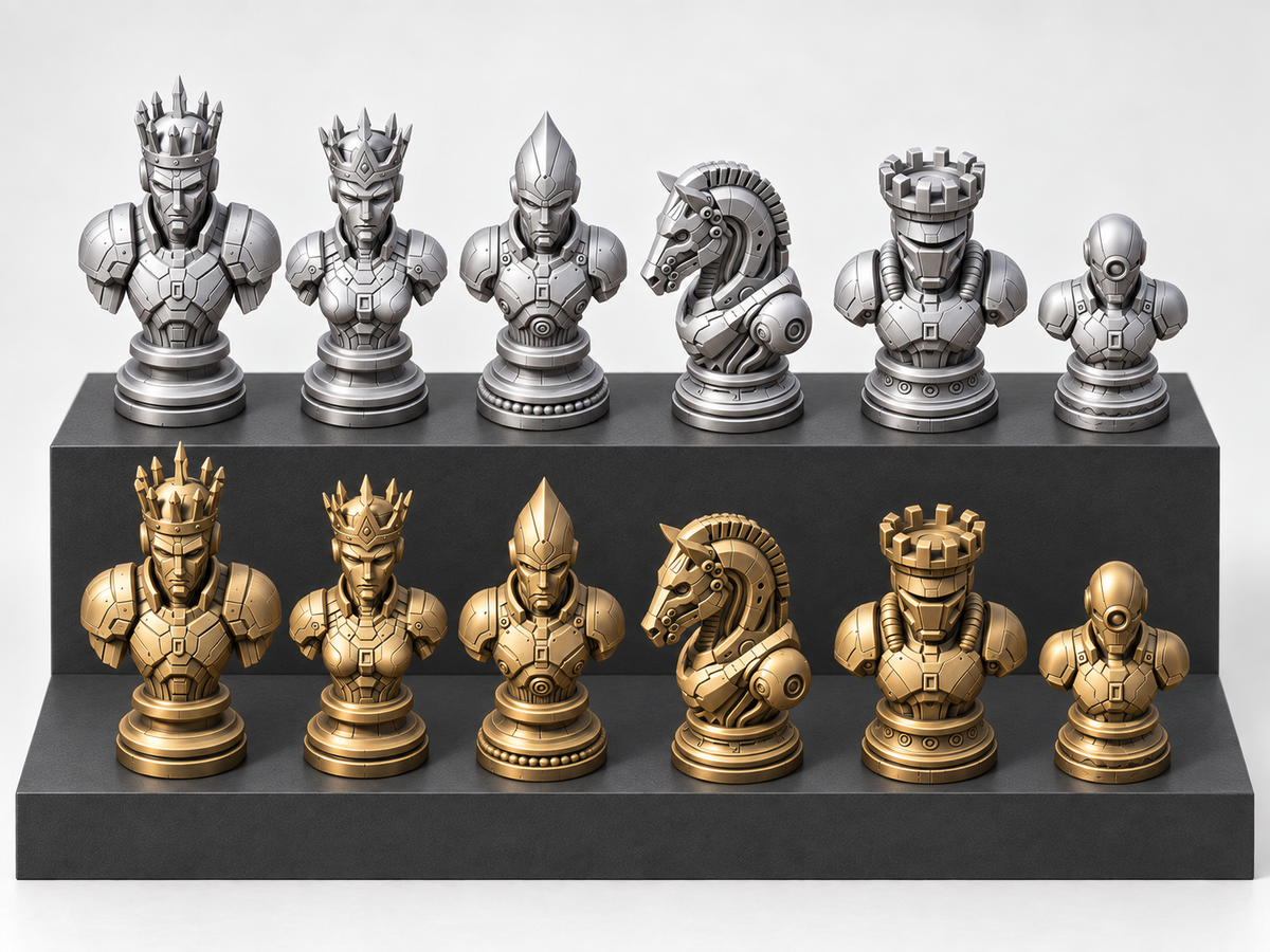Metal Legion – Schachfigurenset mit 32 Figuren – Ansicht 1