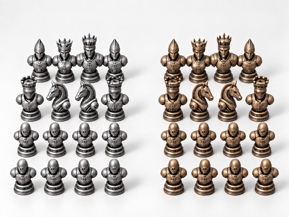 Metal Legion – Schachfigurenset mit 32 Figuren – Ansicht 3
