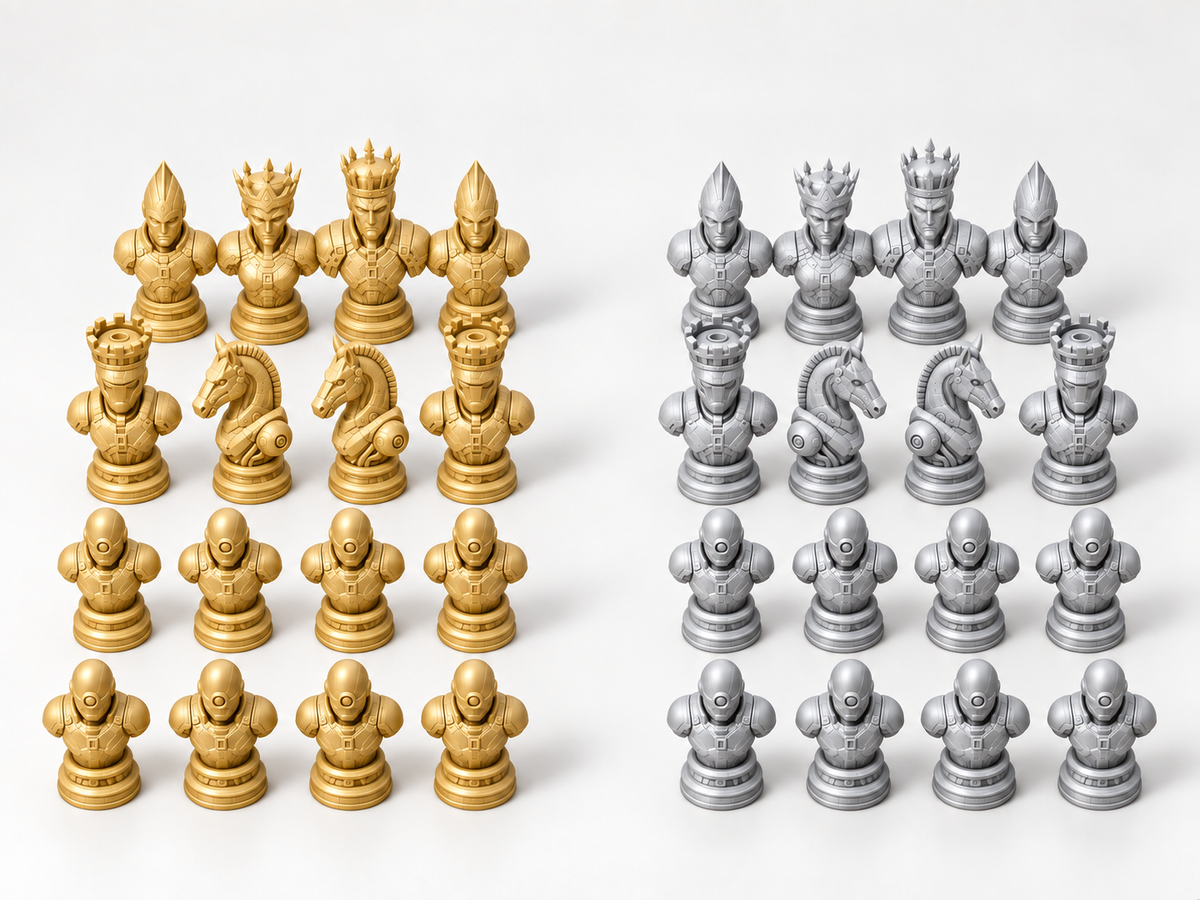 Metal Legion – Schachfigurenset mit 32 Figuren – Ansicht 4